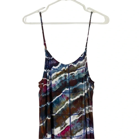 Rails Maxi Dress Womens Small Geode Tie Dye Alison Dress Sundress Handmade Brown - Picture 3 of 16
